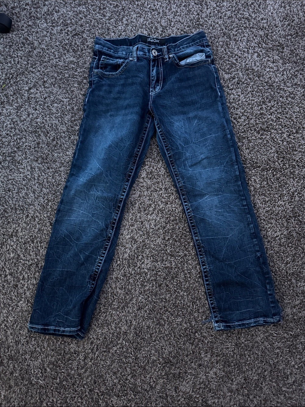 Men's Dark Blue Straight-Leg Jeans - Unbranded